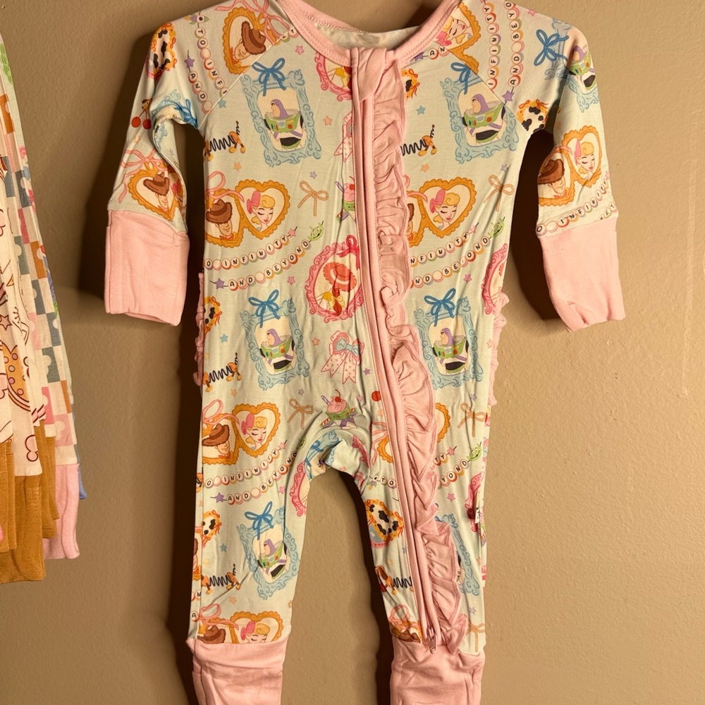 Pink and Multicolor Kids One Piece bamboo